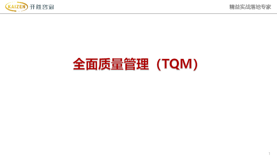 全面质量管理（TQM）